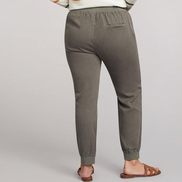 Faherty Arlie Day Pant SIZE M Surplus Green Linen Blend Pull-On Jogger - Picture 2 of 10